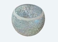Partylite Iridescent Mosaic Glass Votive Candle Holder Round Shape 3.5