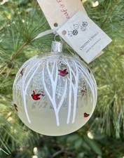 Christina's World CARDINAL CHRISTMAS ORNAMENT Mouth Blown Hand Painted GLASS picture