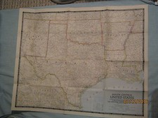 VINTAGE SOUTH CENTRAL UNITED STATES MAP National Geographic December 1947 picture