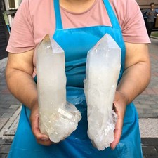 2pcs 6.46LB Natural White Quartz Crystal Cluster Rough Specimen Healing picture