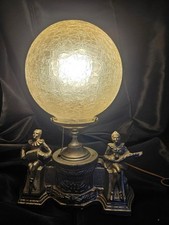 Art Deco Dual Minstrel Globe Lamp 1920s Novelty Figural picture