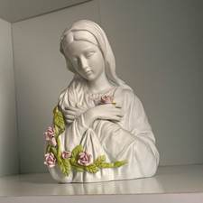 Vintage Roman Inc Touch of Rose Madonna Bust Virgin Mary Bisque picture