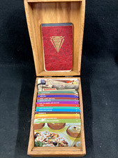VINTAGE OAK DOVETAIL WOOD RECIPE BOX W HINGED LID STUFFED W PRINTED,CLIPPED RECI picture