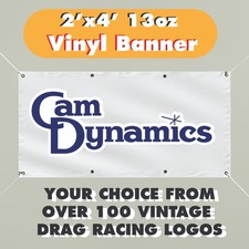 Vinyl banner with Vintage 2'x4' DRAG RACING logos... YOUR CHOICE  13 oz picture