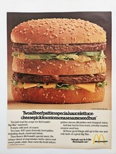 Vintage 1979 McDonalds Big Mac ad original 2 all beef patties advertisement picture
