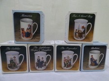 Vintage Norman Rockwell Porcelain Collector's Mugs Lot of 6 1980's picture