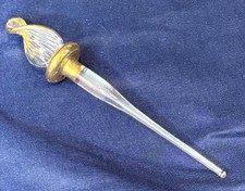 VTG Royal Limited Crystal Egyptian Glass Gold Perfume Bottle Stopper ONLY 4