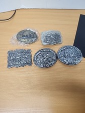1981, 1986, 1987, 1988, 1989 New Hesston Rodeo Belt Buckles picture