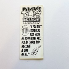 Dick's Last Resort Cleveland Ohio - Vintage Bar Restaurant Brochure picture