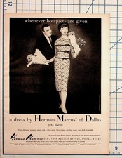 1958 Herman Marcus Dallas Dress Fashion Ad Vintage Magazine Print picture