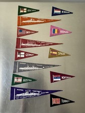 WWI Battleships Felt Bread Pennants Germany US UK Austria Navy Ensign Flags Lot picture
