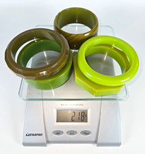 Lot of 5 Beautiful Green Catalin Bakelite Bangles Bracelets picture