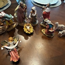 11pc Vintage Fontanini Nativity Lot Simonetti Italy - Camel Missing Saddle picture