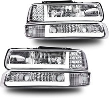 LED DRL Headlight Assembly Lamp Fit Chevy Silverado 1500/2500 99-02 picture