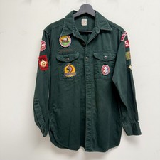 Vintage 1950s BSA Boy Scouts Patched Shirt Explorer Eagle picture