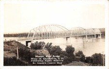 G32/ Chamberlain South Dakota Postcard RPPC c1940s Missouri River Bridge picture