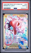 2026 ONE PIECE OP15-EB04 ADVENTURE ON KAMI'S ISLAND #061 MONKEY D. LUFFY PSA 10 picture