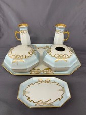 RARE  Antique 1923 La Seynie Limoges PP France 6 Pc Dresser Set Signed E McKean picture