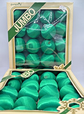 VTG Rauch Green Satin Sheen Round Christmas Ornaments 2 Pyramid Boxes 40 Total picture