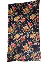 French Antique Waverly Floral Print Linen. 30 X 54 Inches.1900’s .Vibrant Colors picture