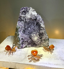 Purple Amethyst Quartz Geode Cluster Specimen on Matrix, 3 lb 13.1 oz picture