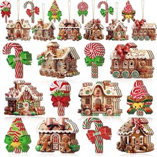 Roowest 36 Pcs Christmas Gingerbread House Ornament Set Wood Christmas Tree O... picture