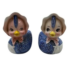 Vintage Enesco Salt & Pepper Bluebird Happy Retro Kitsch Anthropomorphic 1950s picture
