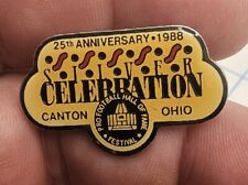 VTG Lapel Pinback NFL Hall Of Fane Canton OH 25th Anniversary Celebration 1988 picture