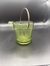 Vintage Green Depression Glass Bucket Miniature picture