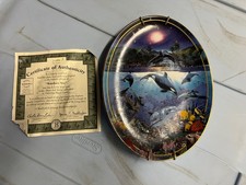 Rainbow Sea 1996 Bradford Exchange Above and Below Oval Collector Plate picture