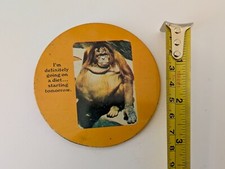 Vintage Pin Pinback Button I'm Definitely Going On A Diet Starting Tomorrow picture