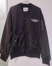 Disney PLANES the Movie Promo Bomber Flight Jacket Black XL extra Large - NEW picture