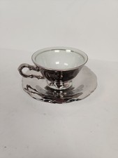 Vintage Winterling Bavaria Germany Silver Luster Porcelain Teacup Saucer Set picture