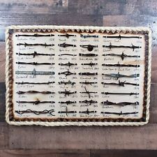 Antique Barbed Wire Display 36 Cuts Authentic Barbwire Collection picture