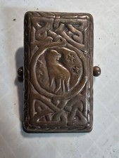 ANTIQUE L.C.T. TIFFANY STUDIOS BRONZE ZODIAC DESK ART LETTER PAPER CLIP HOLDER picture