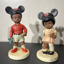 Twinton 1972 RARE Set Black Boy and Girl at Disney Land Figurines by Don Winton picture
