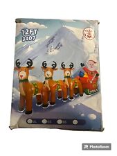 Inflatable 12 Foot Santa And Deer  picture
