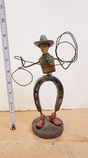 Horseshoe Metal Art Cowboy With Lasso picture