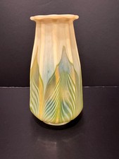 Antique Tiffany Studios Pulled Feather Art Glass Lamp Shade, Signed LCT, Creamy picture