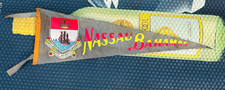Vintage Nassau Bahamas Felt Pennant Coat of Arms Mid Century Souvenir Gray picture
