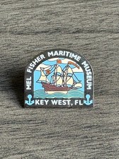 Vintage Mel Fisher Maritime Museum Key West FL Enamel Lapel Pin Sailing Ship picture