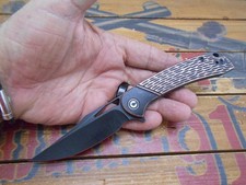 Civivi Dogma Pocket Knife Plain Edge D2 Blade Brass Handle picture