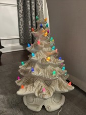 Vtg Atlantic Mold 60s White Ceramic Christmas Tree 17