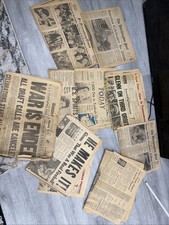 Vintage Newspaper Lot WWII Space Shuttle JFK Era Historic Headlines picture