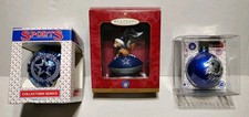 VTG Dallas Cowboys Christmas Ornaments Lot of 3 NOS Hallmark Keepsake Topperscot picture