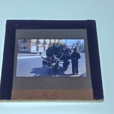 1948 Italy Election Graffiti Street Scene Donkey Mule Original Color 35mm Slide picture