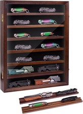 7 Layers Knife Display Case Cherry Wood Locking Cabinet W/ 6 Removable Double picture