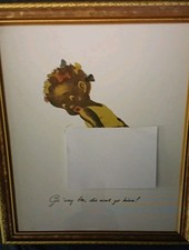 1940’s Go away Bee Framed Print. 15 by 12 Inches. Vintage picture