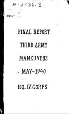 61 Page Third Army Maneuvers 1940 Sabine Louisiana IV Corps History on Data CD picture