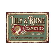 Vintage Advertising Sign Print Lily & Rose Cosmetics Retro 1940s, 5